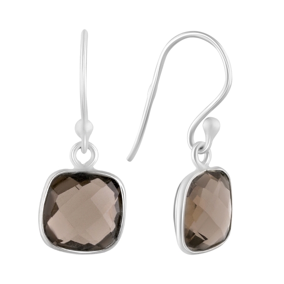 Silver earrings with rauchtopaz (smoky quartz) 5.32ct