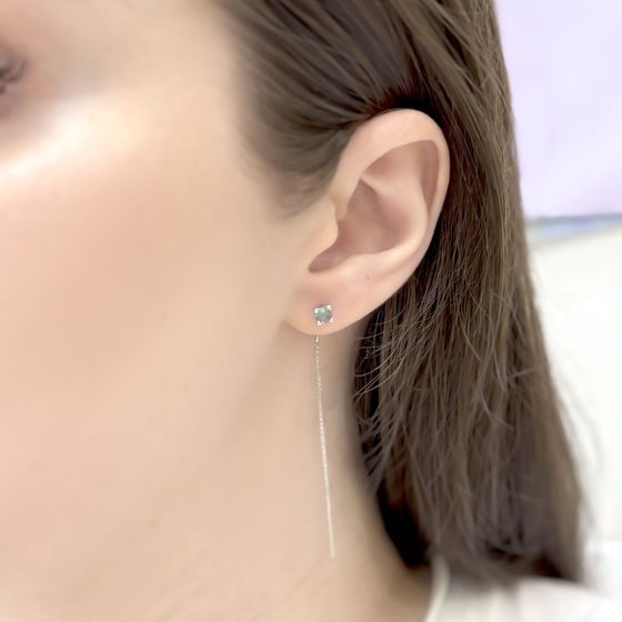 Серебряные серьги с топазом Лондон Блю 0.38ct