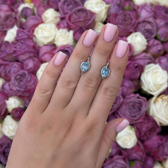 Срібні сережки з топазом 2,99 карата