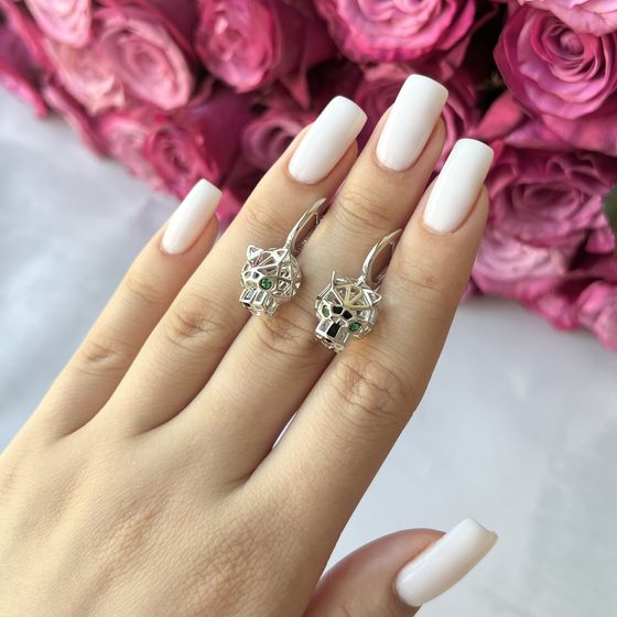 Silver Earrings with Fianites