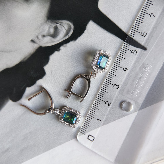 Silver earrings with mystic topaz 2.366ct