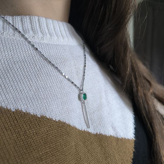 Silver pendant with agate 0.725ct
