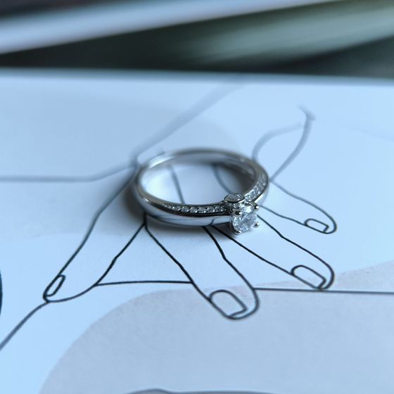 Silver Ring with Fianites
