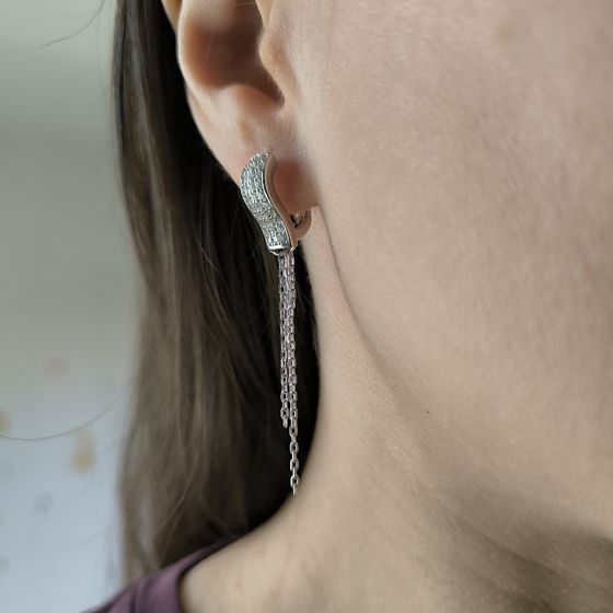 Silver Earrings with Fianites