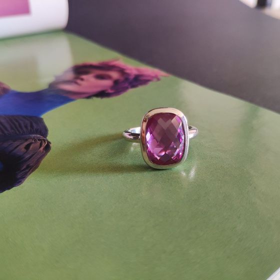 Серебряное кольцо с александритом 8.1ct