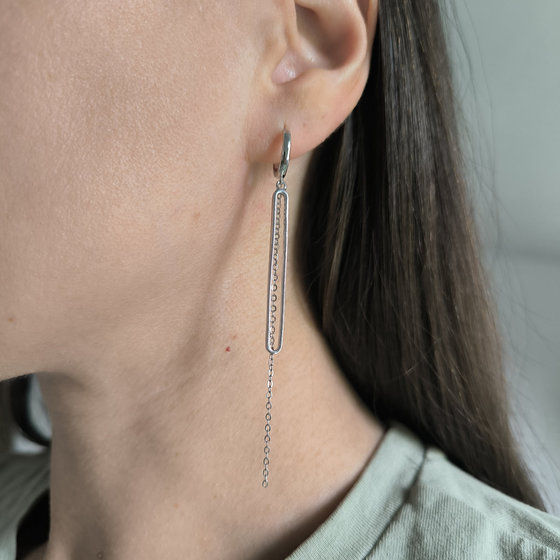 Silver earrings without stones