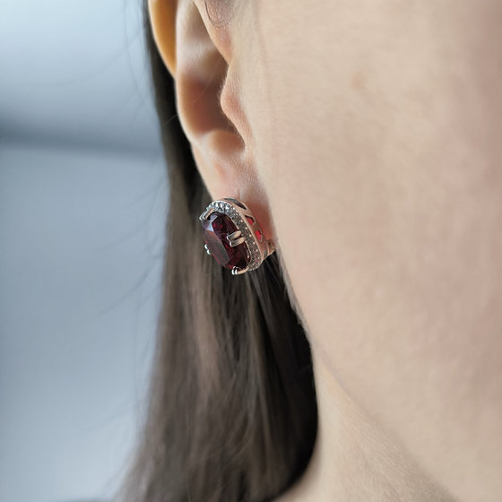 Silver earrings with nano garnet 9.39ct