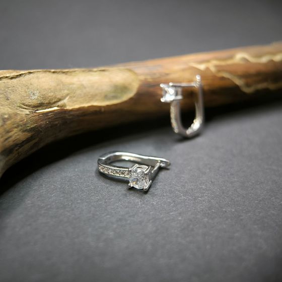 Silver Earrings with Fianites