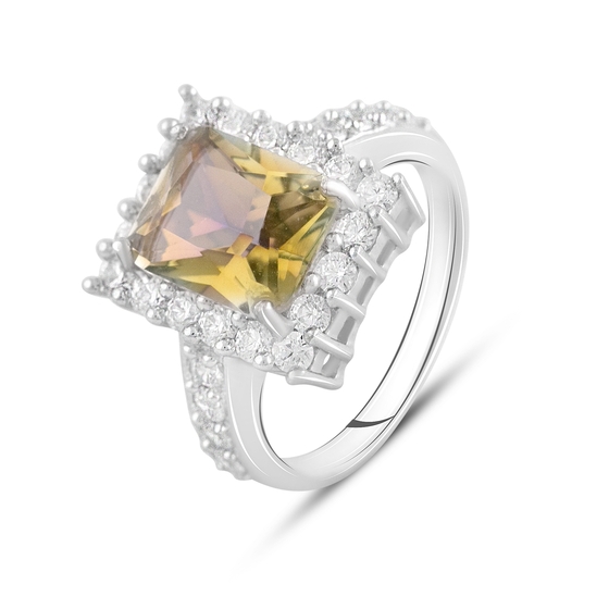 Silver ring with mystic topaz 4.15ct