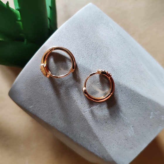 Gold Earrings with Fianites