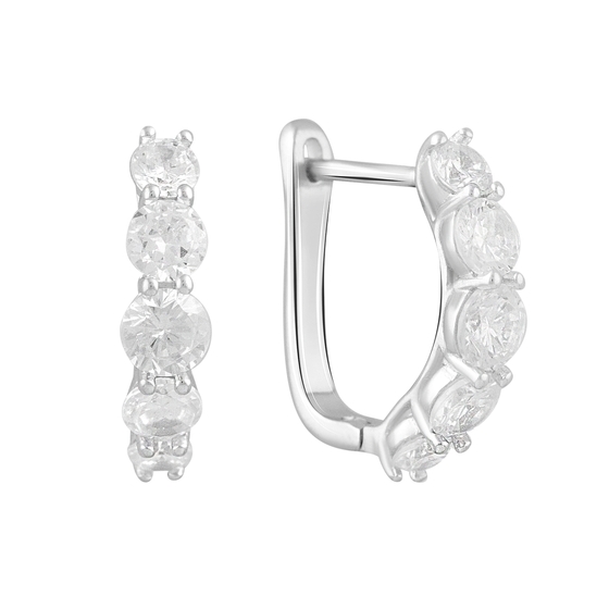 Silver Earrings with Fianites