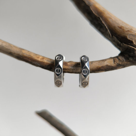 Silver earrings without stones