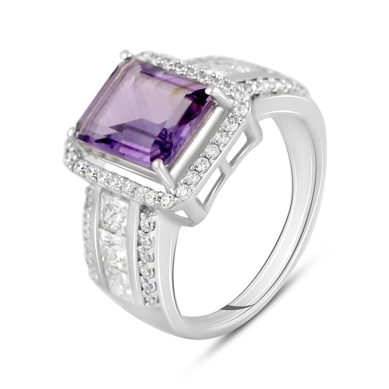 Silver ring with amethyst