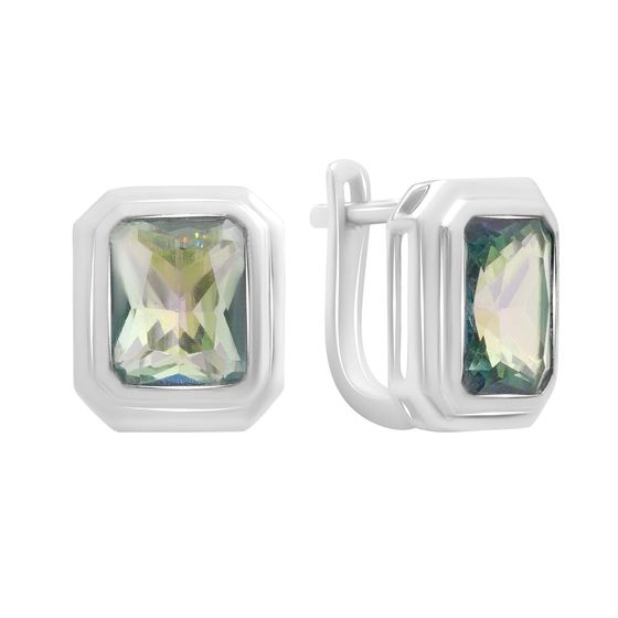 Срібні сережки з містик топазом 4.563ct