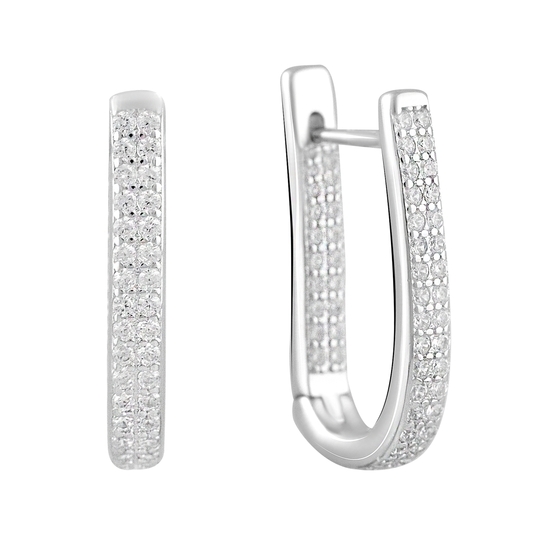 Silver Earrings with Fianites