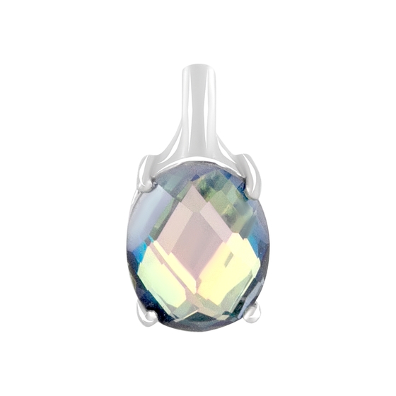 Silver pendant with a 4.522 ct mystic topaz