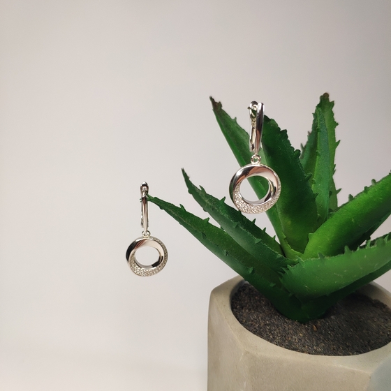 Silver Earrings with Fianites