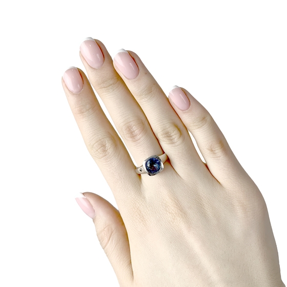 Silver ring with mystic topaz 1.308ct