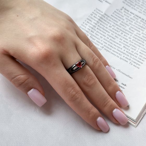 Silver ring with ceramics