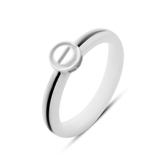 Silver ring with ceramics