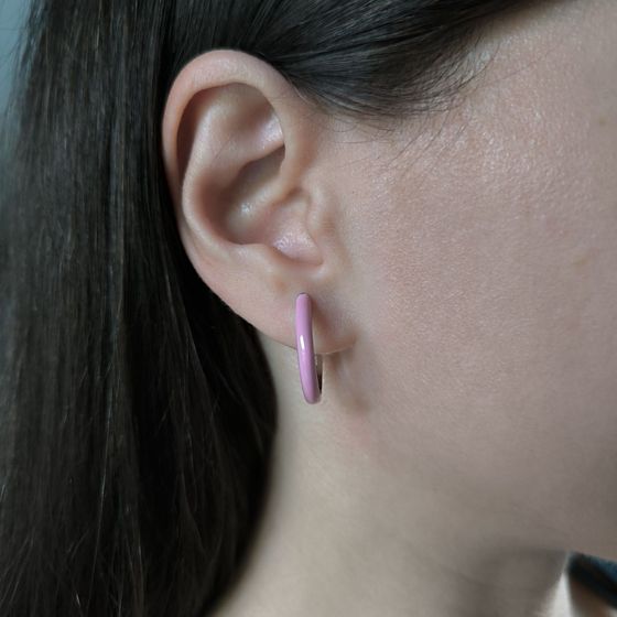 Silver earrings with phianites, semallu