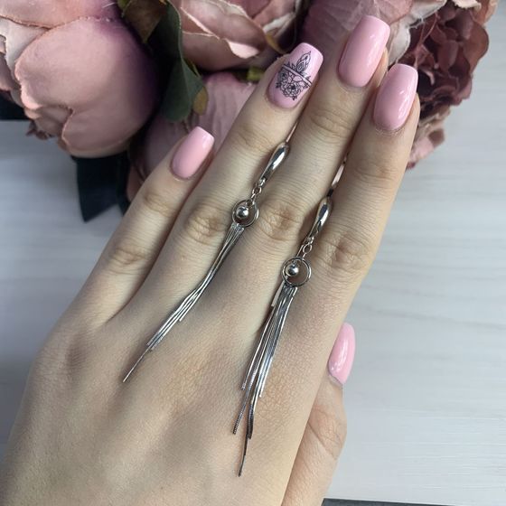 Silver earrings without stones