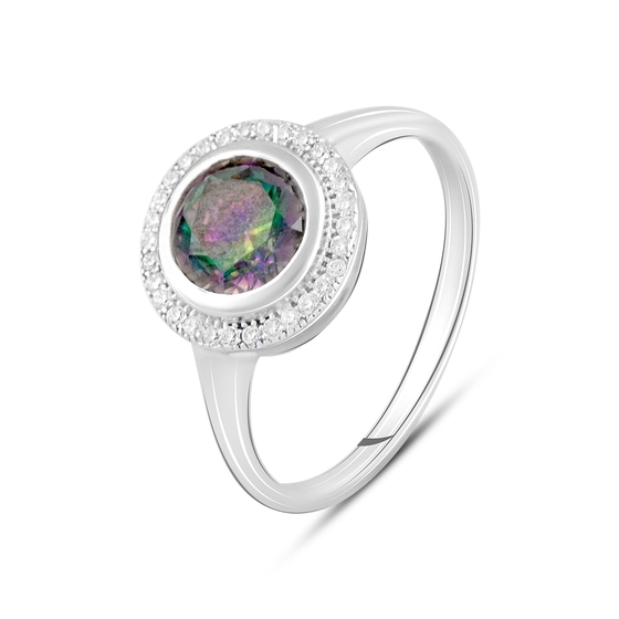 Silver ring with mystic topaz 2.44ct