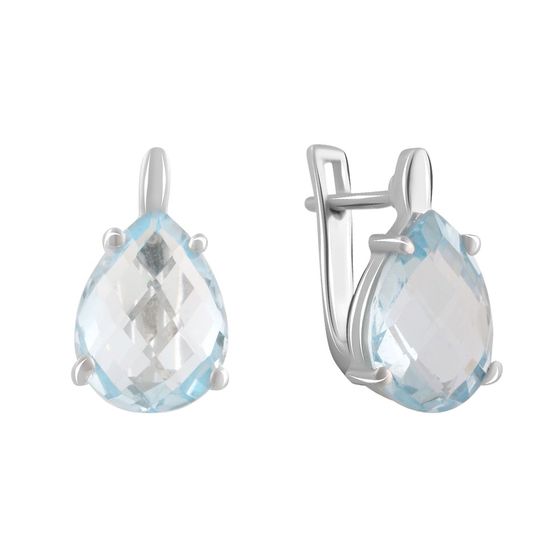 Silver Earrings with a 7.972-carat Topaz