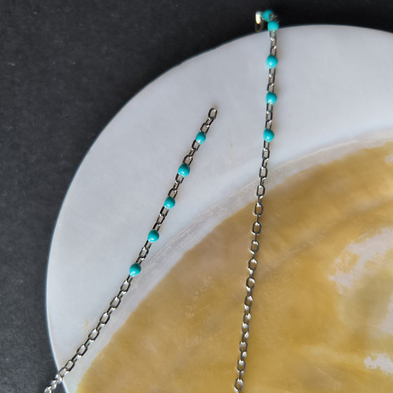Silver Earrings with Enamel