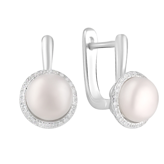 Silver earrings with pearls 7ct