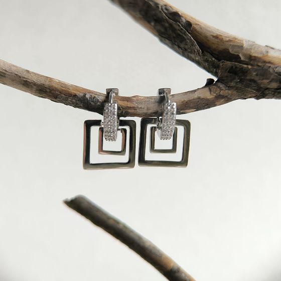 Silver Earrings with Fianites