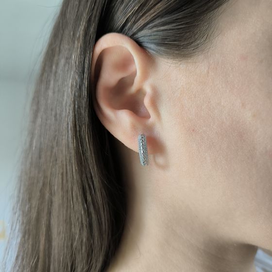 Silver Earrings with Fianites
