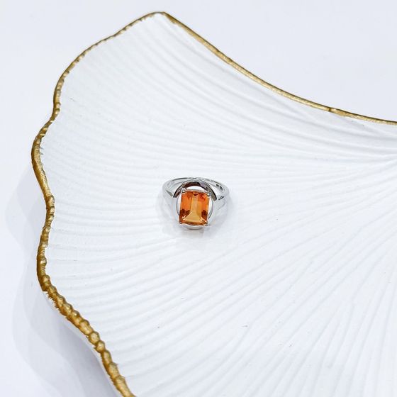 Silver ring with gold quartz 3.388ct