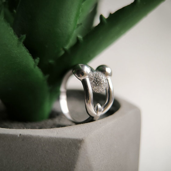Silver ring with cubic zirconia