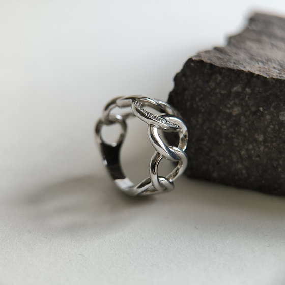 Silver Ring with Fianites