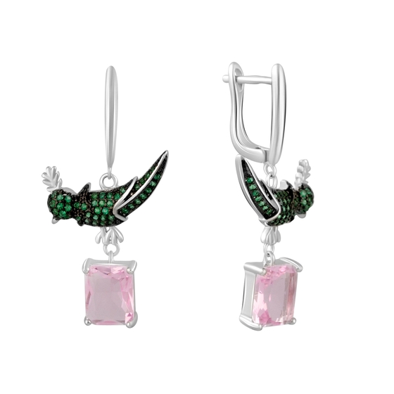 Silver Earrings with Fianites