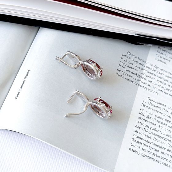 Sterling silver earrings with 3.838ct sultanite, phianites