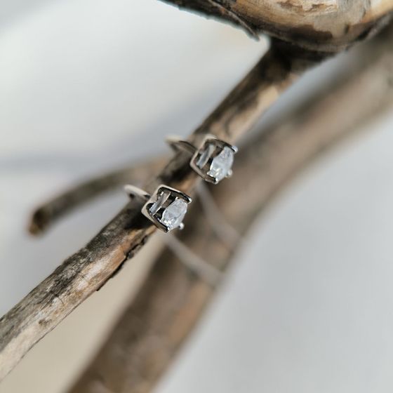 Silver Earrings with Fianites