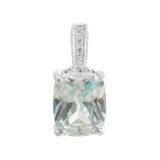 Silver pendant with a topaz and cubic zirconia
