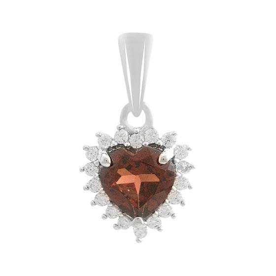 Silver pendant with a 1.144-carat garnet