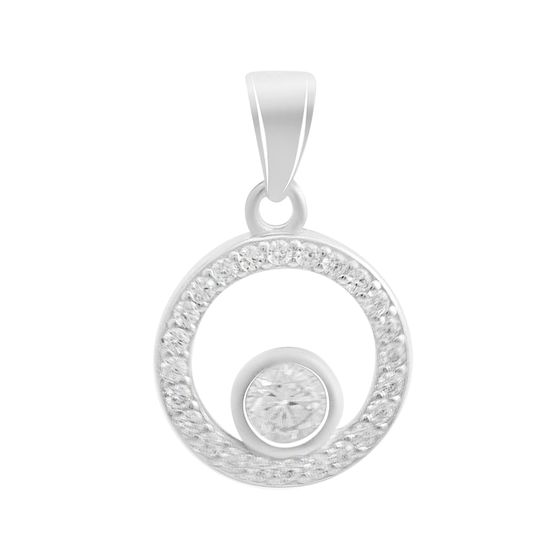 Silver pendant with phianites