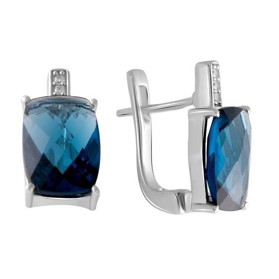 Silver Earrings with a 6.59-carat London Blue Topaz