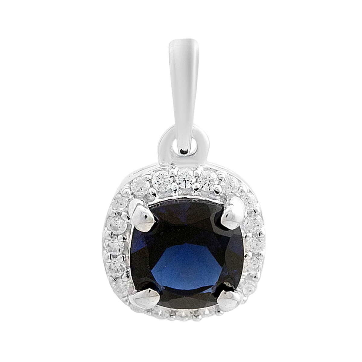 Silver pendant with sapphire nano 1.099ct