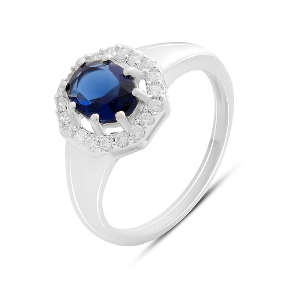 Срібна каблучка із сапфіром nano 1.388ct