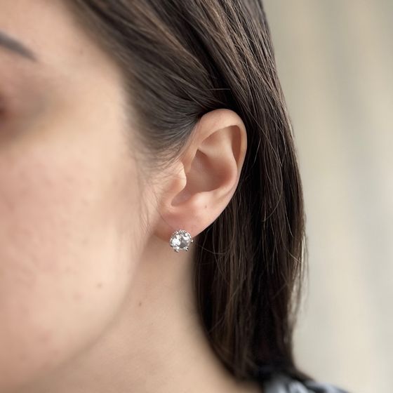 Silver Earrings with Fianites