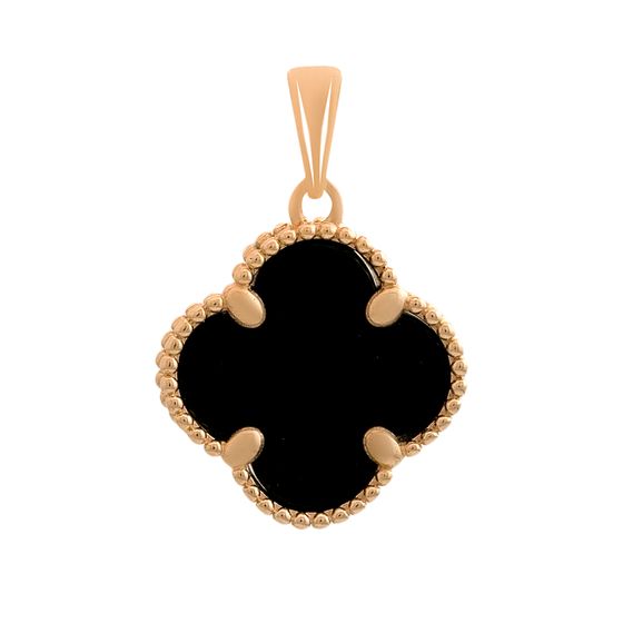 Gold pendant with onyx