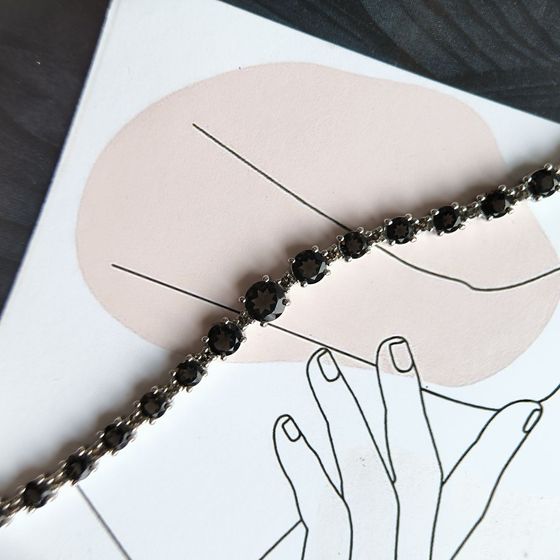 Silver bracelet with smoky quartz (6.763 carats)