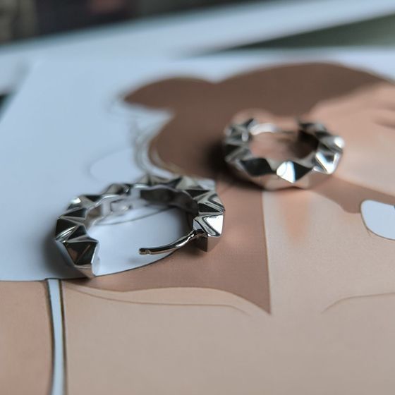 Silver earrings without stones