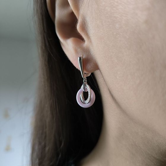 Silver earrings with ceramics