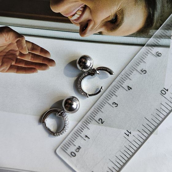 Silver Earrings with Fianites